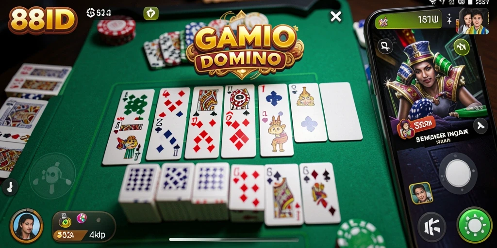 Tampilan gameplay seru dalam permainan Domino 88ID.