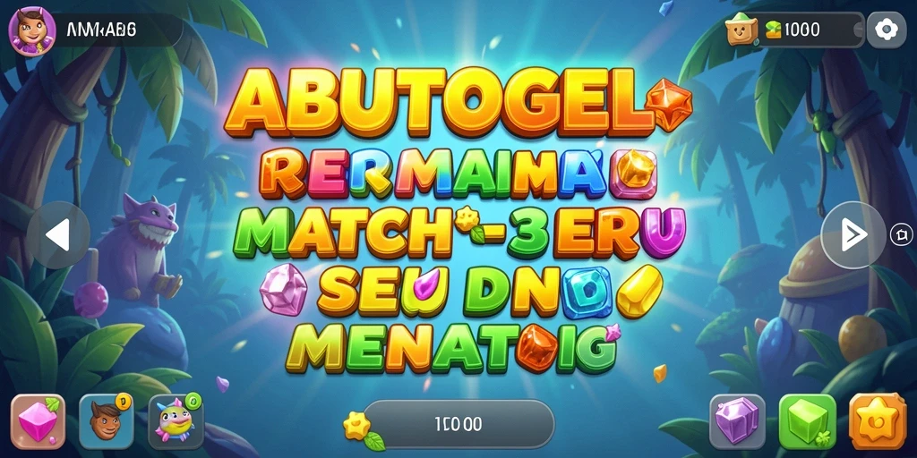 Tangkapan layar permainan ABUTOGEL menampilkan aksi seru gameplay Match-3.