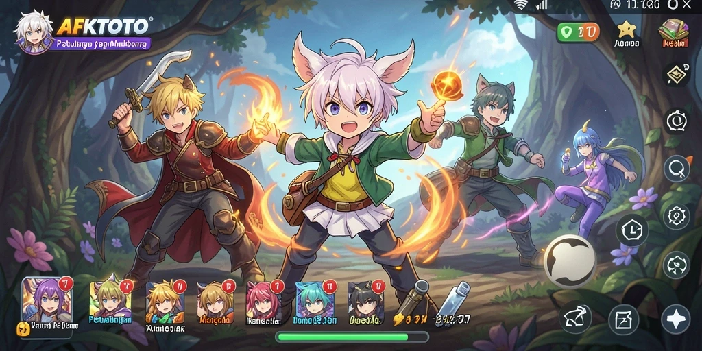 Tampilan menarik dari gameplay AFKTOTO yang penuh warna.