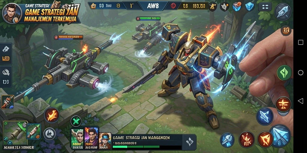 Screenshot gameplay menampilkan strategi dan manajemen yang mendalam.