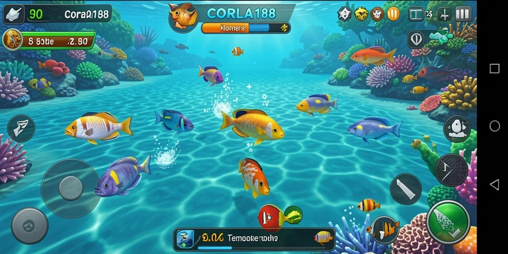 Tampilan gameplay Tembak Ikan yang seru dan penuh warna.