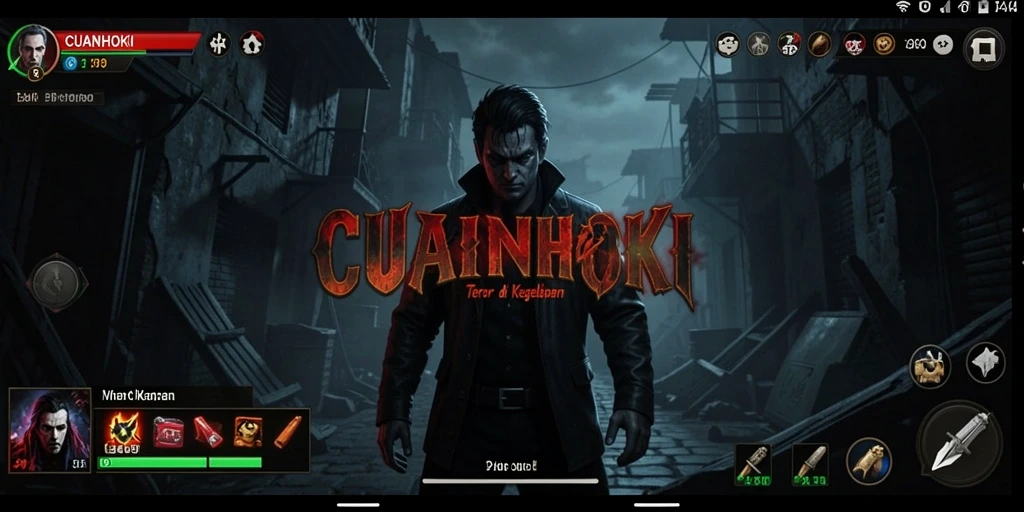Tampilan gameplay CUANHOKI yang menegangkan dan mencekam.