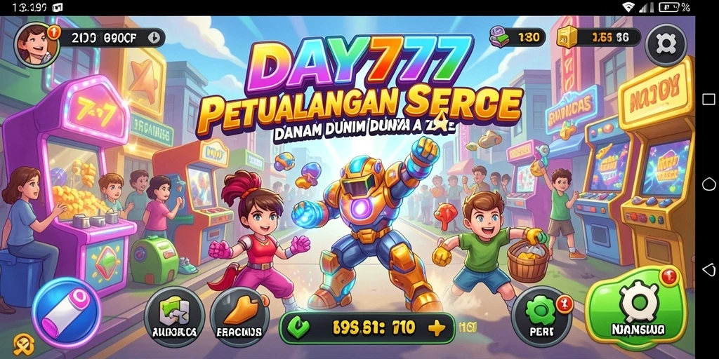 Tangkapan layar dari gameplay seru DAY777 yang penuh aksi arcade.
