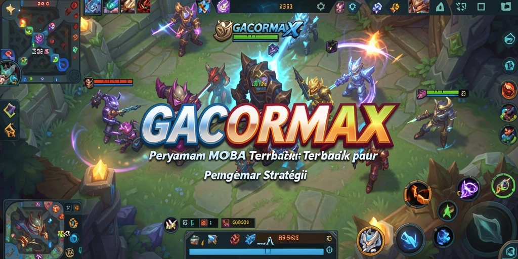 Screenshot GACORMAX menampilkan aksi intens dalam permainan MOBA.