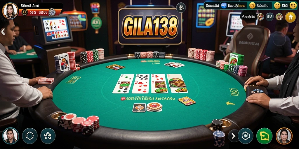 Tampilan antarmuka GILA138 dengan grafis permainan poker yang menarik.