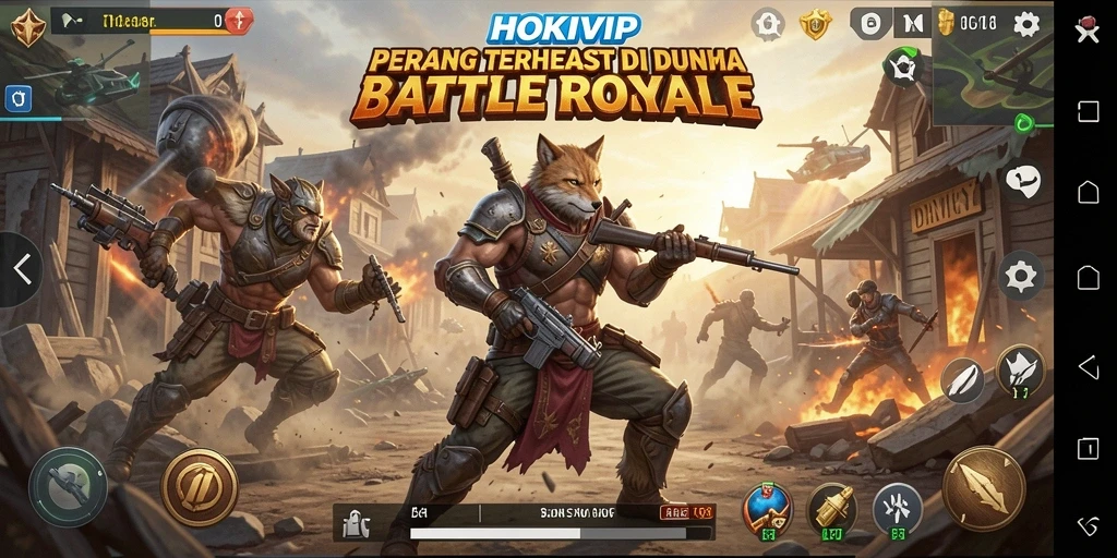 Gameplay seru HOKIVIP yang penuh aksi di medan perang.