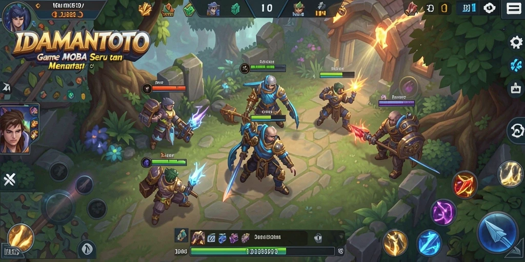 Screenshot utama IDAMANTOTO menampilkan aksi gameplay seru MOBA.
