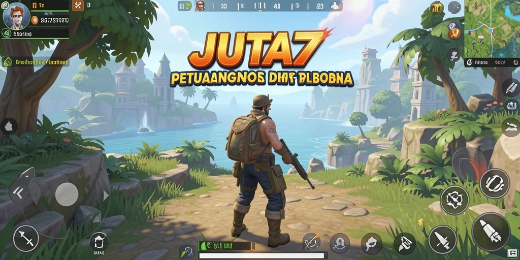 Screenshot JUTA7 menampilkan aksi seru dalam dunia terbuka.