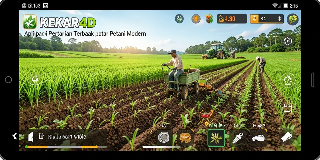 Tangkapan layar gameplay KEKAR4D yang menampilkan ladang hijau subur.