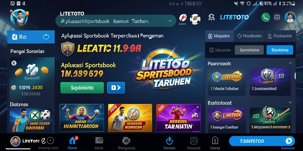 Tampilan LITETOTO yang menampilkan fitur sportsbook dan taruhan langsung.