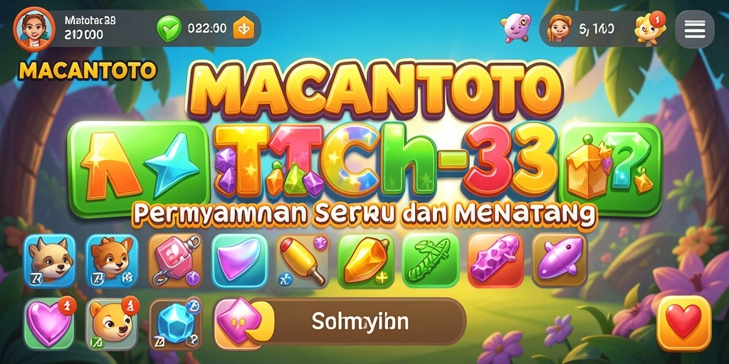 Screenshot gameplay MACANTOTO menampilkan padanan warna cerah dan efek menarik.