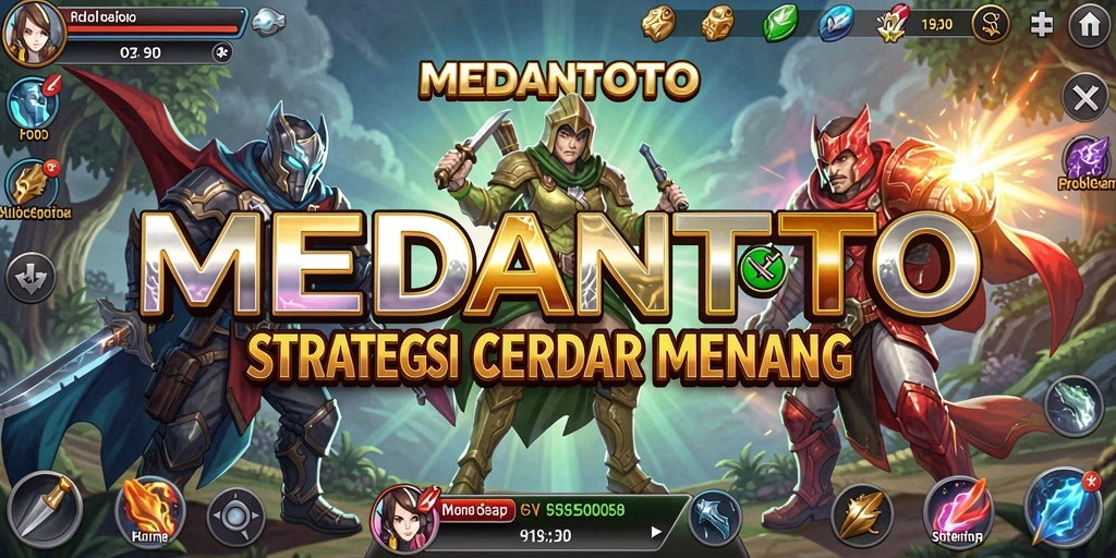 Tampilan gameplay <strong>MEDANTOTO</strong> yang menampilkan strategi perang yang mendebarkan.