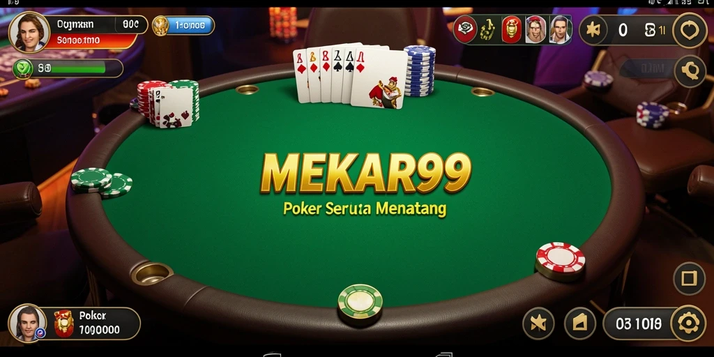 Tampilan menarik dari gameplay Poker di MEKAR99.