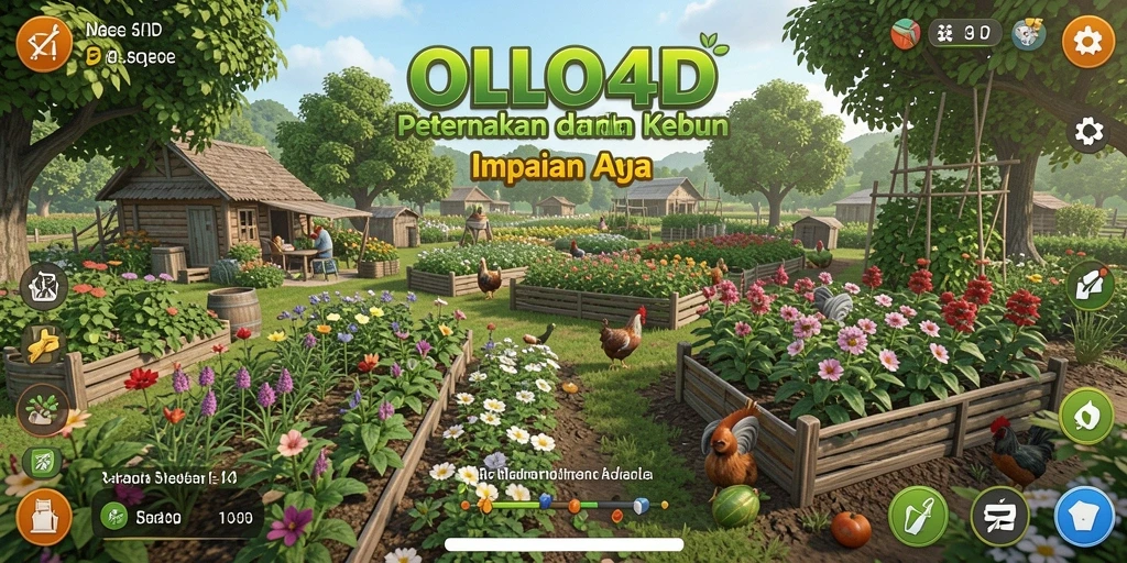 Gameplay menakjubkan dari OLLO4D dengan kebun yang subur.