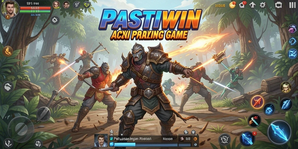 Screenshot gameplay PASTIWIN yang menunjukkan aksi mendebarkan.
