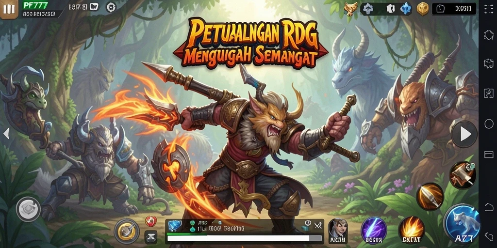 Tampilan gameplay dinamis dan seru di PF777 dalam aksi ARPG.