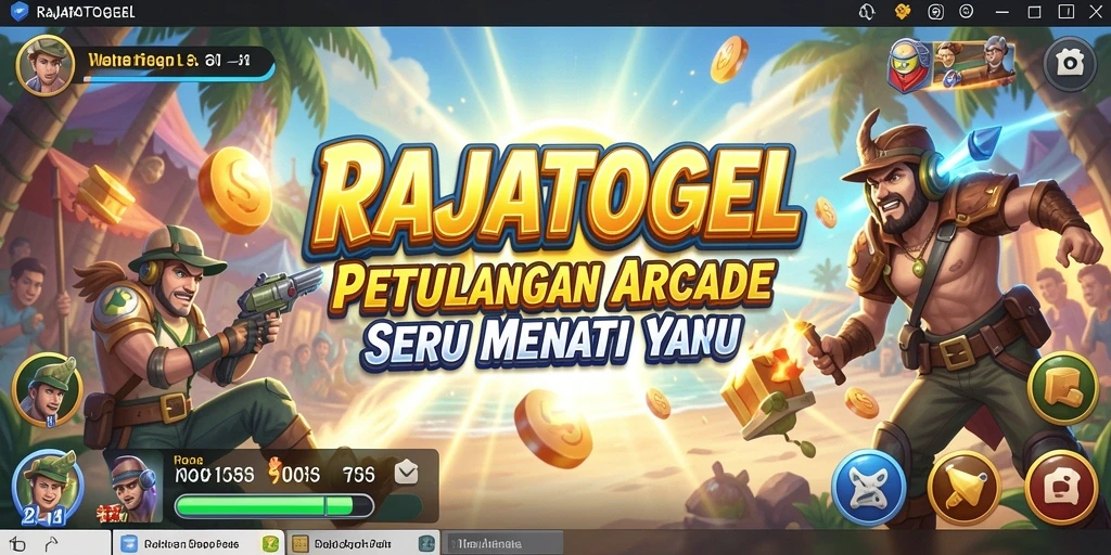 Tampilan gameplay menarik khas arcade RAJATOGEL.