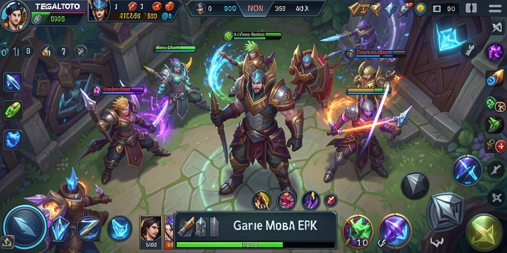 Screenshot menampilkan aksi seru dari gameplay MOBA.
