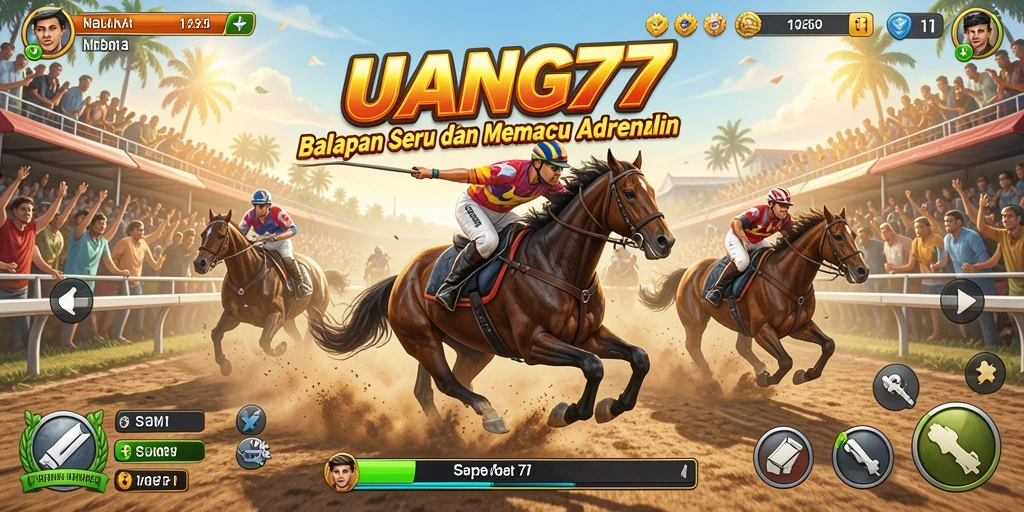 Tampilan seru gameplay balapan di UANG77 yang menantang.