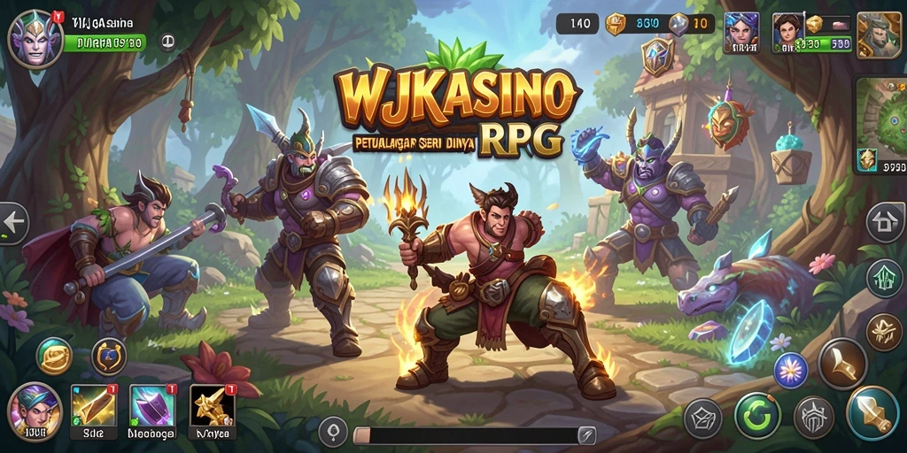 Gameplay menarik WJKASINO dengan karakter menjelajah dunia RPG.