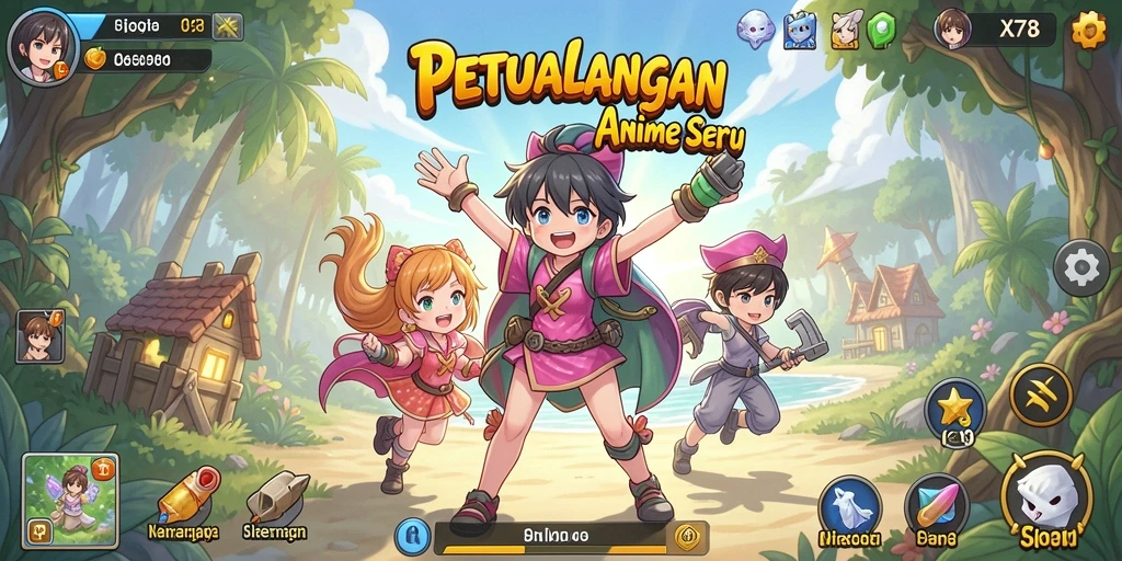Tampilan gameplay X78 yang epik dan penuh warna.